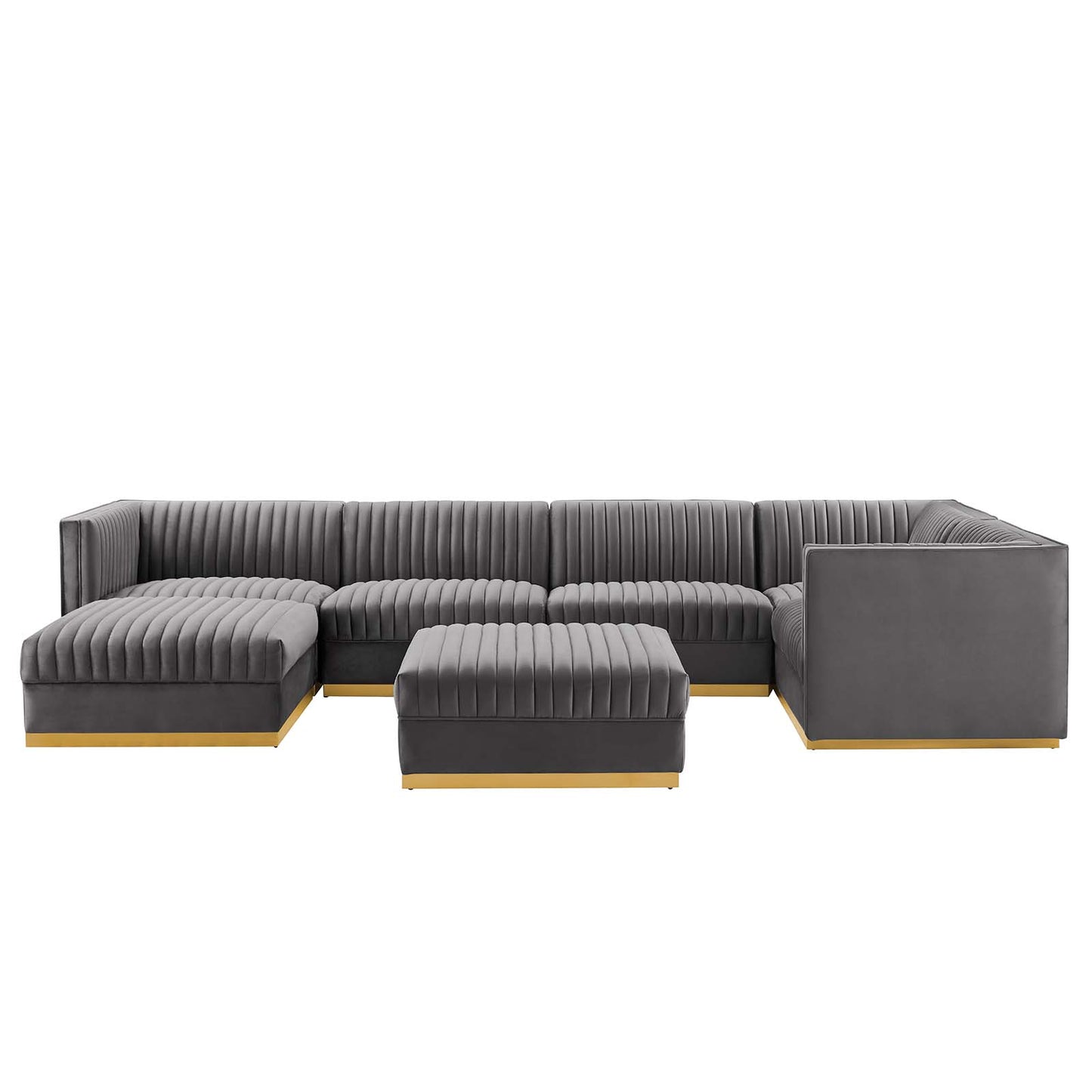 Sanguine Channel Tufted Performance Velvet 7-Piece Right-Facing Modular Sectional Sofa By Modway - EEI-5839 | Sectional | Modishstore - 16