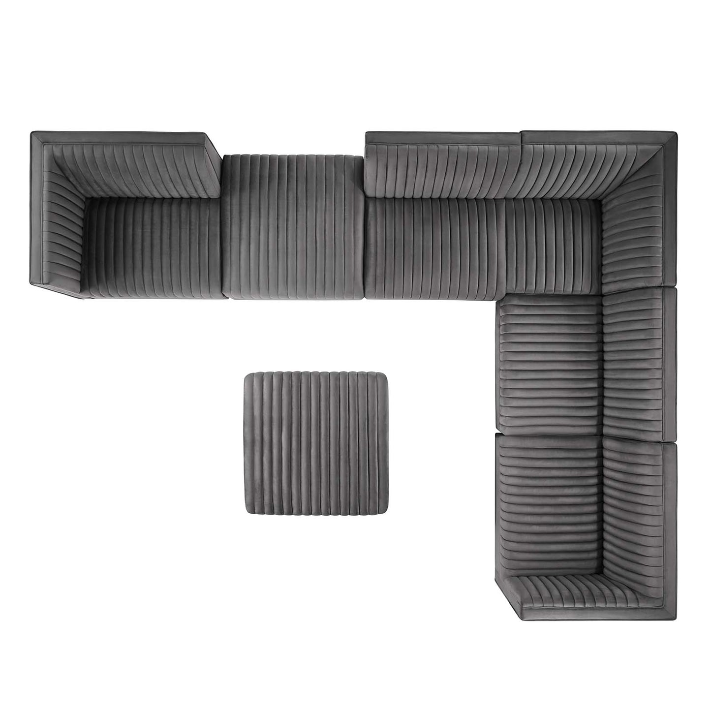 Sanguine Channel Tufted Performance Velvet 7-Piece Right-Facing Modular Sectional Sofa By Modway - EEI-5839 | Sectional | Modishstore - 26