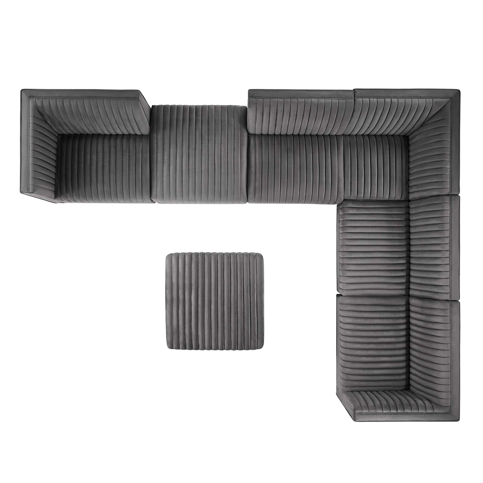 Sanguine Channel Tufted Performance Velvet 7-Piece Right-Facing Modular Sectional Sofa By Modway - EEI-5839 | Sectional | Modishstore - 26