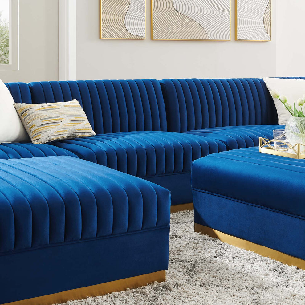 Sanguine Channel Tufted Performance Velvet 7-Piece Right-Facing Modular Sectional Sofa By Modway - EEI-5839 | Sectional | Modishstore - 38