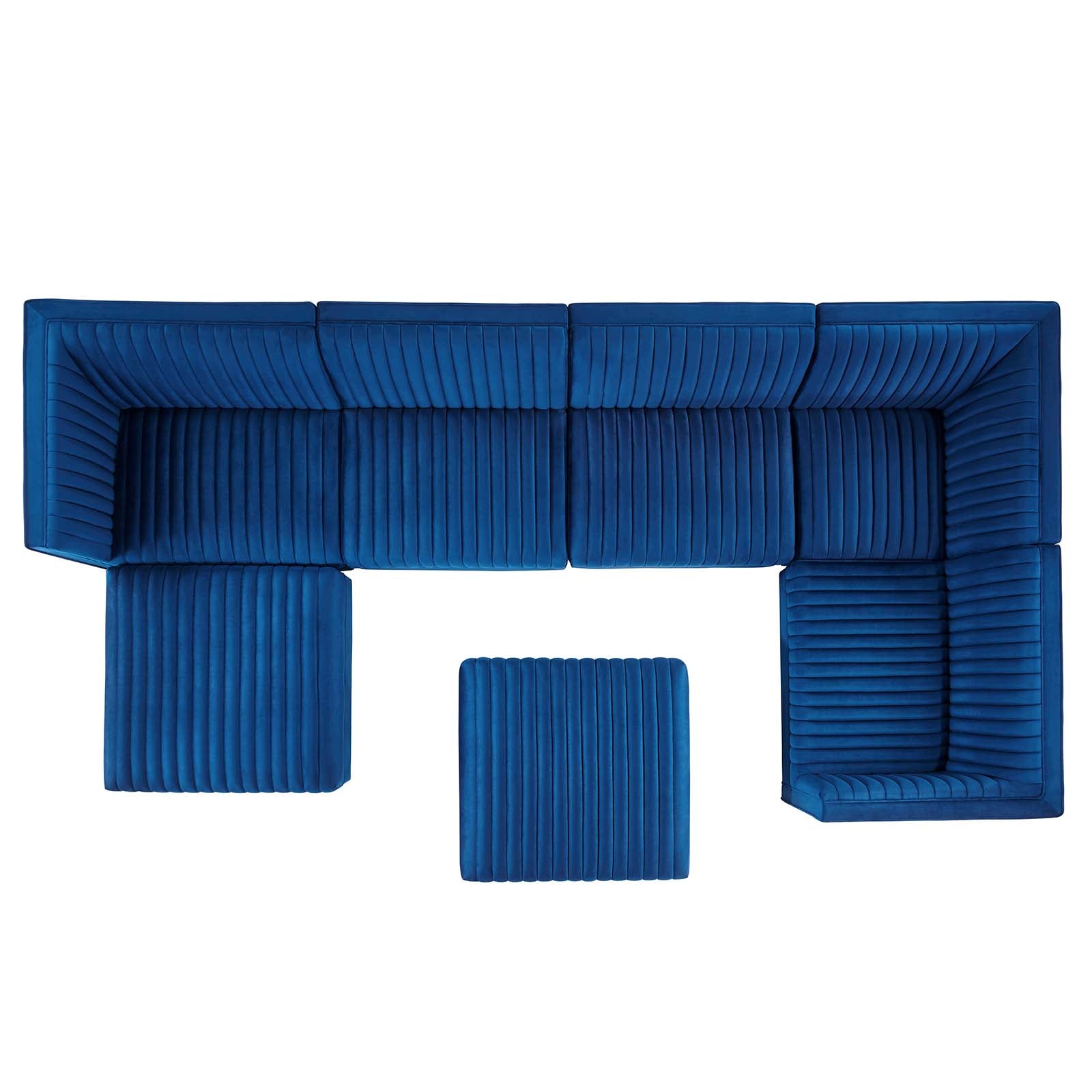 Sanguine Channel Tufted Performance Velvet 7-Piece Right-Facing Modular Sectional Sofa By Modway - EEI-5839 | Sectional | Modishstore - 41