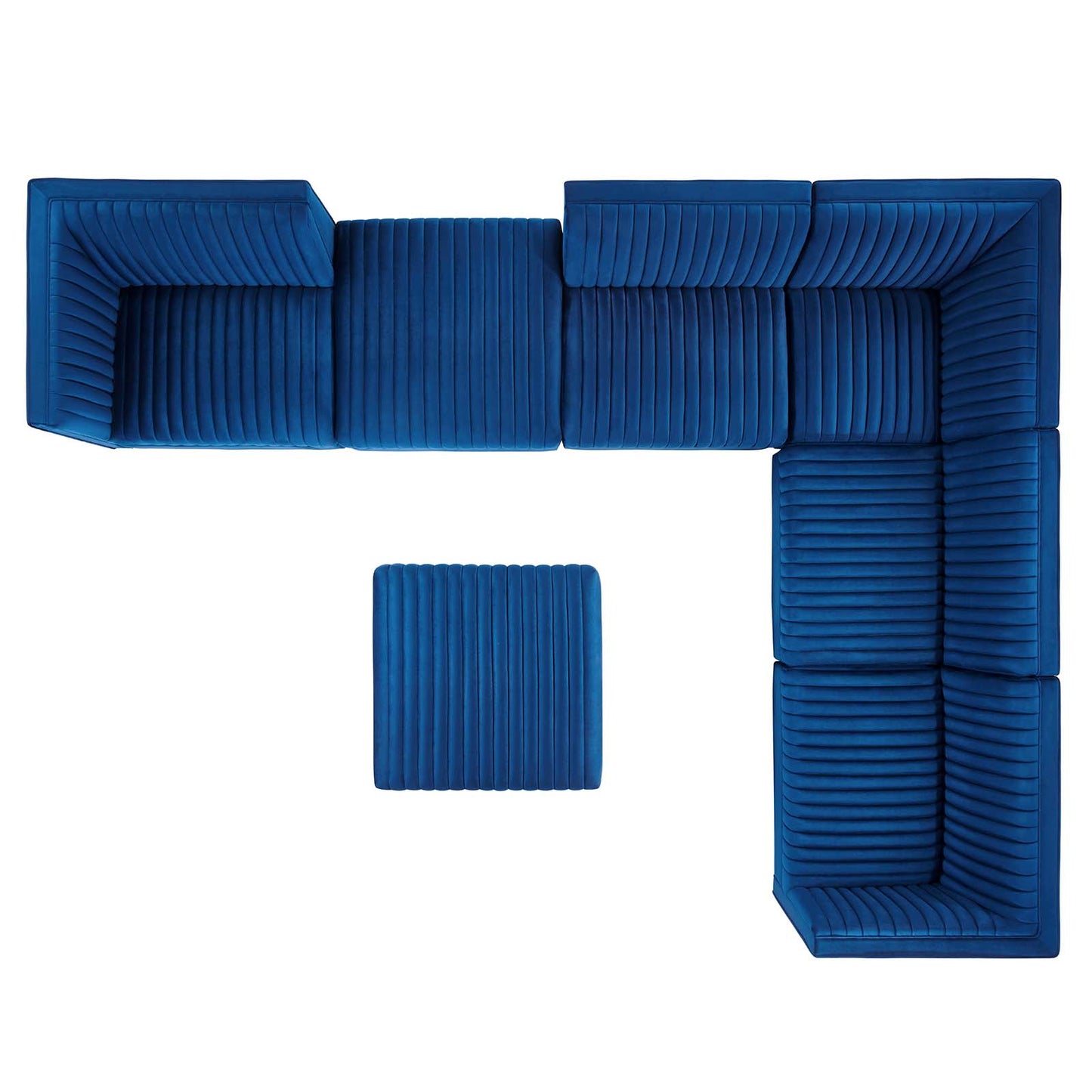 Sanguine Channel Tufted Performance Velvet 7-Piece Right-Facing Modular Sectional Sofa By Modway - EEI-5839 | Sectional | Modishstore - 42