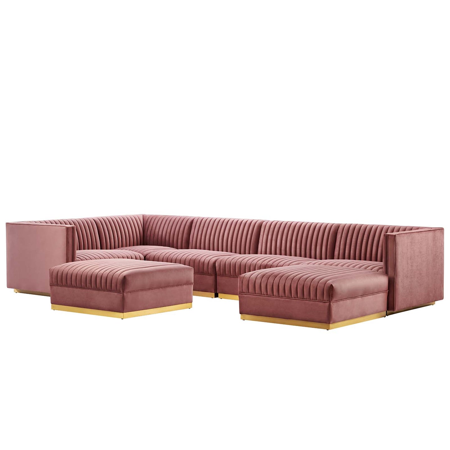 Sanguine Channel Tufted Performance Velvet 7-Piece Left-Facing Modular Sectional Sofa By Modway - EEI-5840 | Sectional | Modishstore - 8