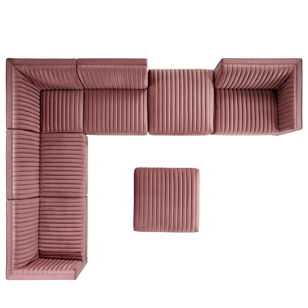Sanguine Channel Tufted Performance Velvet 7-Piece Left-Facing Modular Sectional Sofa By Modway - EEI-5840 | Sectional | Modishstore - 10