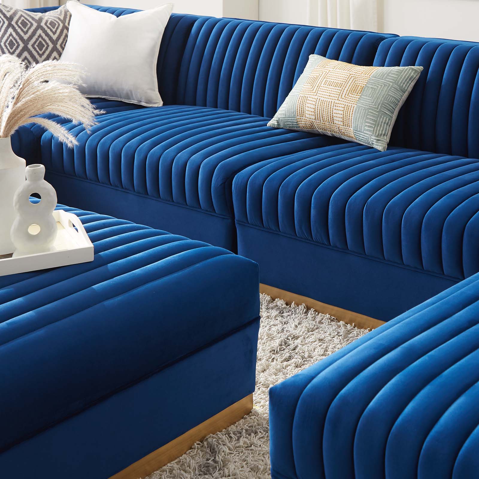 Sanguine Channel Tufted Performance Velvet 7-Piece Left-Facing Modular Sectional Sofa By Modway - EEI-5840 | Sectional | Modishstore - 36