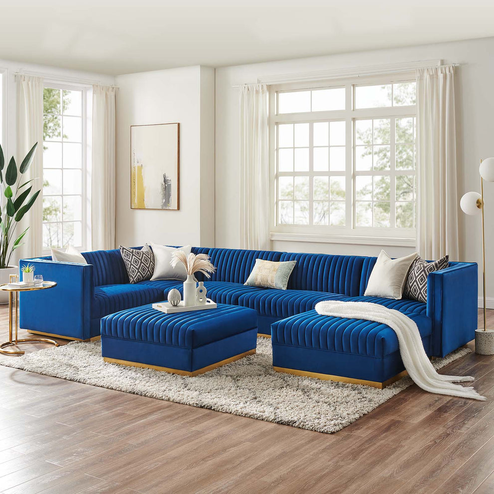Sanguine Channel Tufted Performance Velvet 7-Piece Left-Facing Modular Sectional Sofa By Modway - EEI-5840 | Sectional | Modishstore - 37