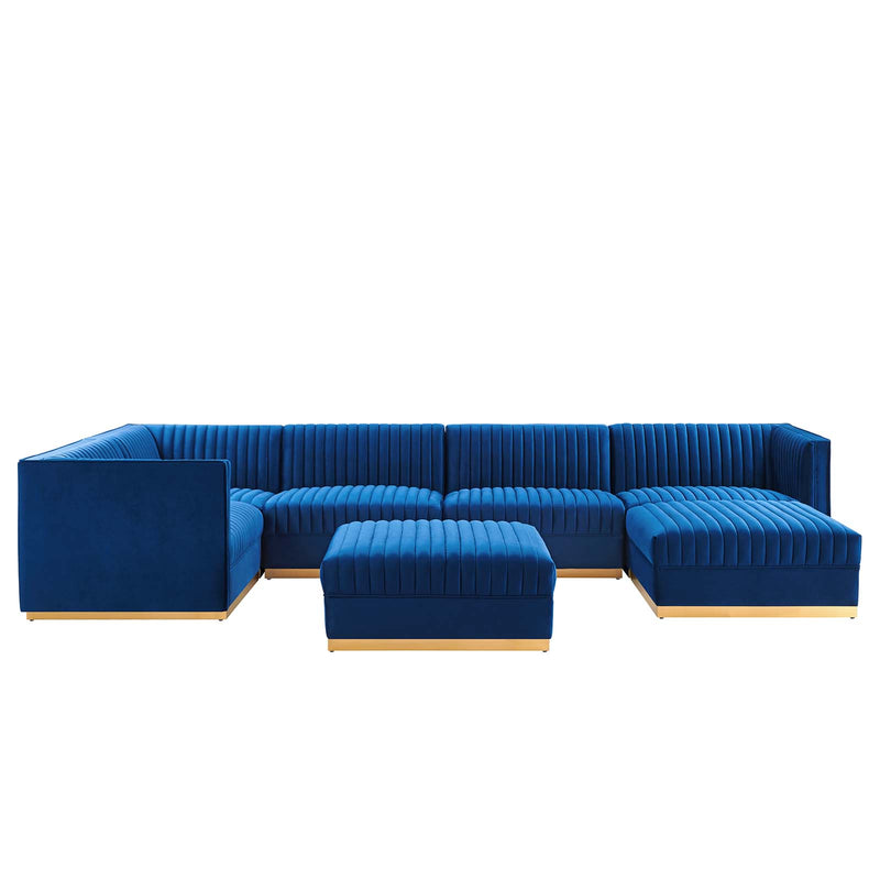 Sanguine Channel Tufted Performance Velvet 7-Piece Left-Facing Modular Sectional Sofa By Modway - EEI-5840 | Sectional | Modishstore - 30