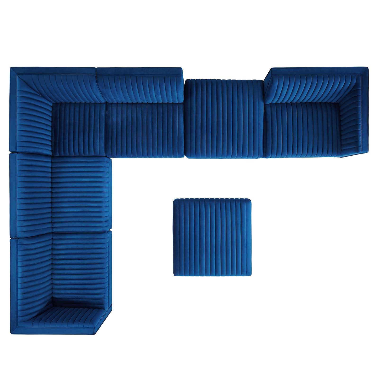 Sanguine Channel Tufted Performance Velvet 7-Piece Left-Facing Modular Sectional Sofa By Modway - EEI-5840 | Sectional | Modishstore - 40