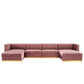Sanguine Channel Tufted Performance Velvet 6-Piece Modular Sectional Sofa By Modway - EEI-5841 | Sectional | Modishstore - 2