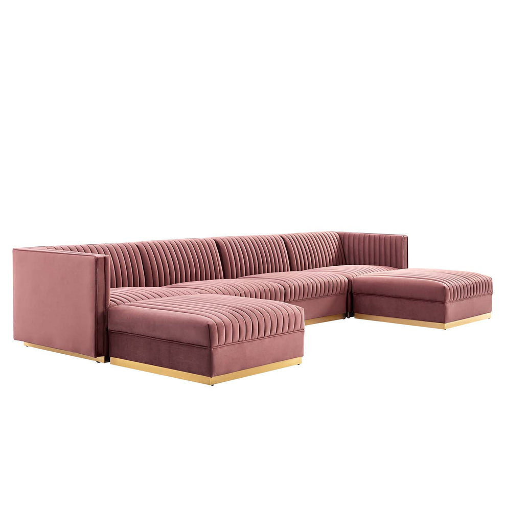 Sanguine Channel Tufted Performance Velvet 6-Piece Modular Sectional Sofa By Modway - EEI-5841 | Sectional | Modishstore - 7