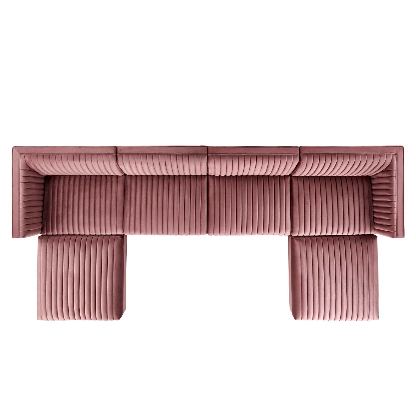 Sanguine Channel Tufted Performance Velvet 6-Piece Modular Sectional Sofa By Modway - EEI-5841 | Sectional | Modishstore - 8