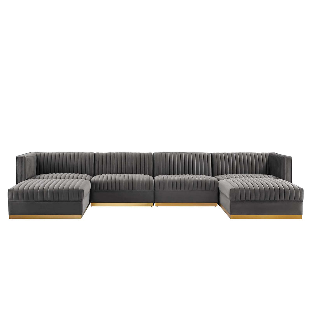 Sanguine Channel Tufted Performance Velvet 6-Piece Modular Sectional Sofa By Modway - EEI-5841 | Sectional | Modishstore - 14