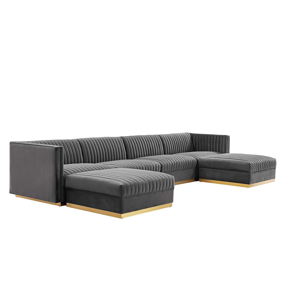 Sanguine Channel Tufted Performance Velvet 6-Piece Modular Sectional Sofa By Modway - EEI-5841 | Sectional | Modishstore - 20