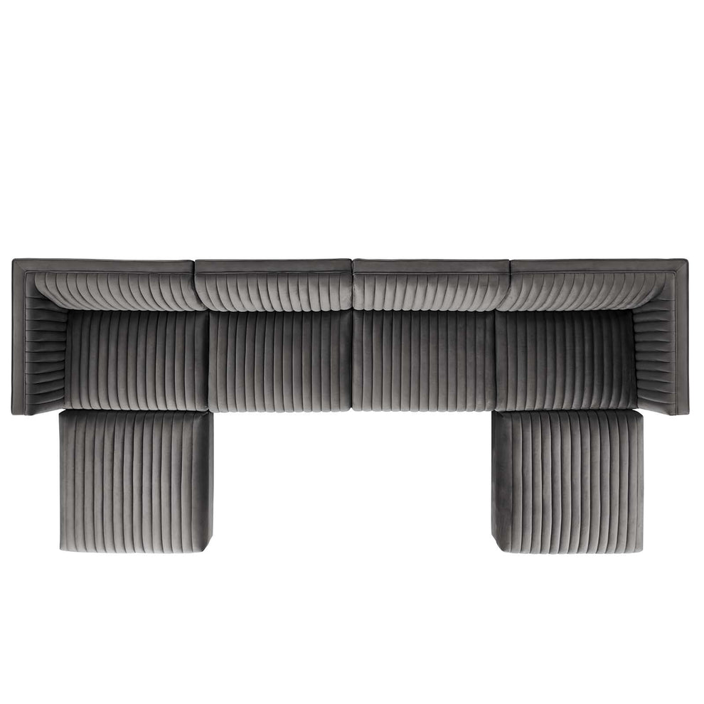 Sanguine Channel Tufted Performance Velvet 6-Piece Modular Sectional Sofa By Modway - EEI-5841 | Sectional | Modishstore - 21