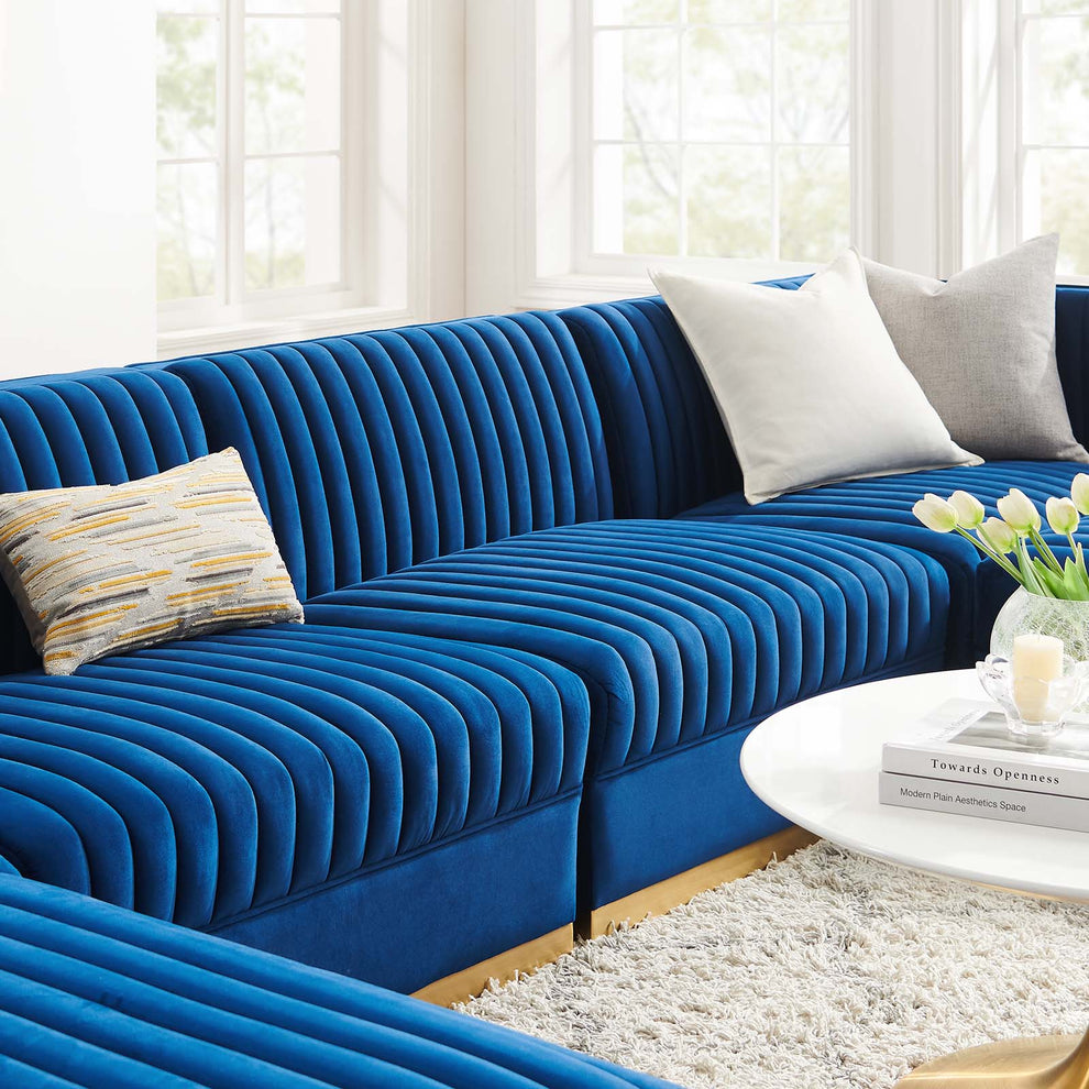 Sanguine Channel Tufted Performance Velvet 6-Piece Modular Sectional Sofa By Modway - EEI-5841 | Sectional | Modishstore - 31