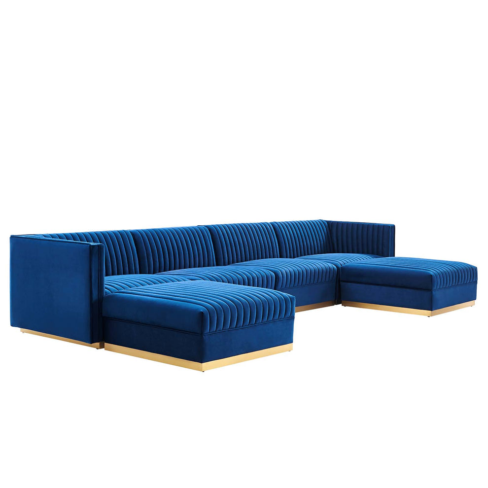 Sanguine Channel Tufted Performance Velvet 6-Piece Modular Sectional Sofa By Modway - EEI-5841 | Sectional | Modishstore - 33