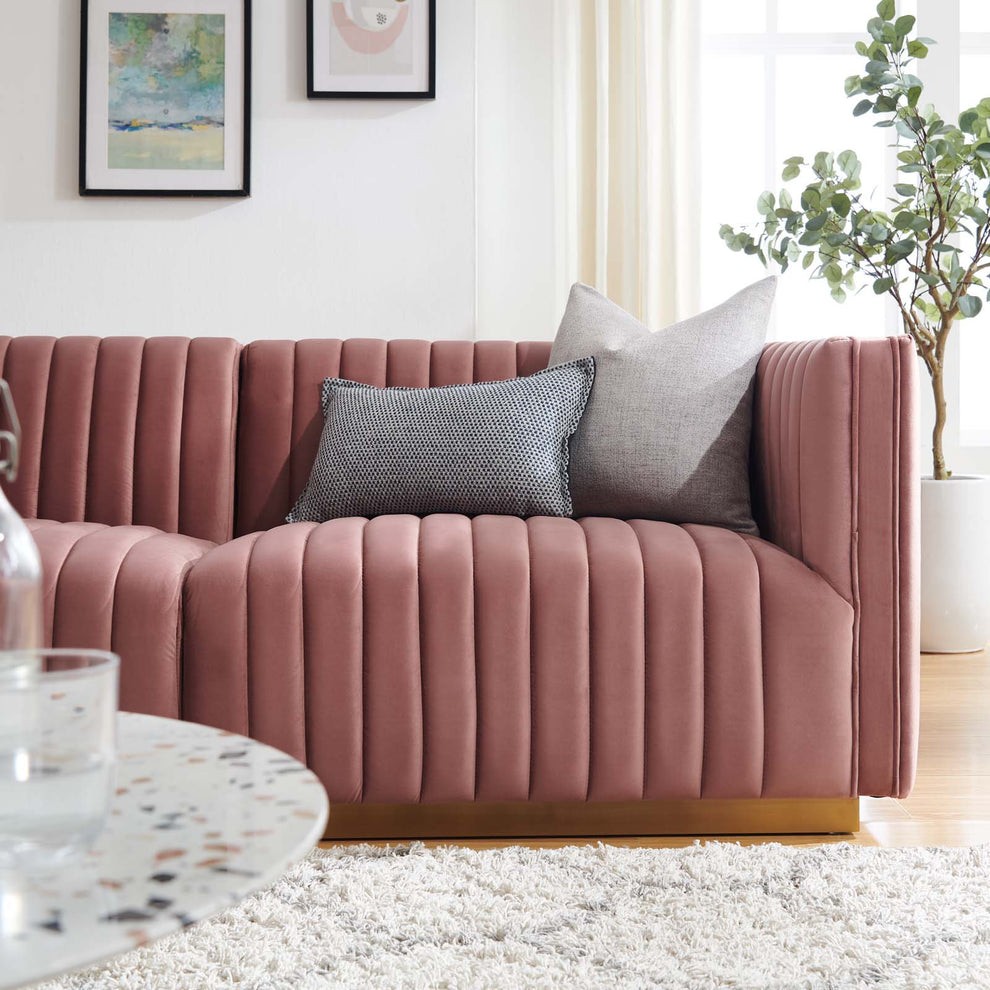 Conjure Channel Tufted Performance Velvet Loveseat By Modway - EEI-5842 | Loveseats | Modishstore - 12