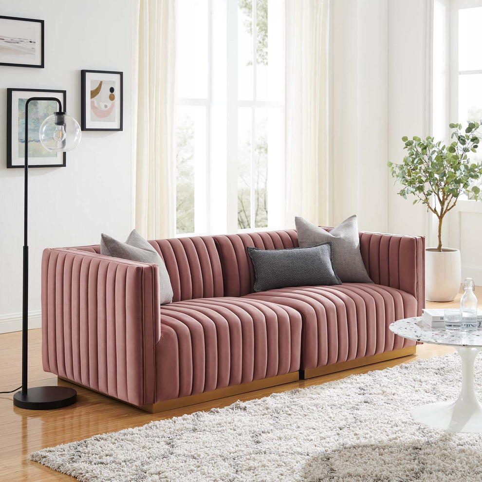Conjure Channel Tufted Performance Velvet Loveseat By Modway - EEI-5842 | Loveseats | Modishstore - 13