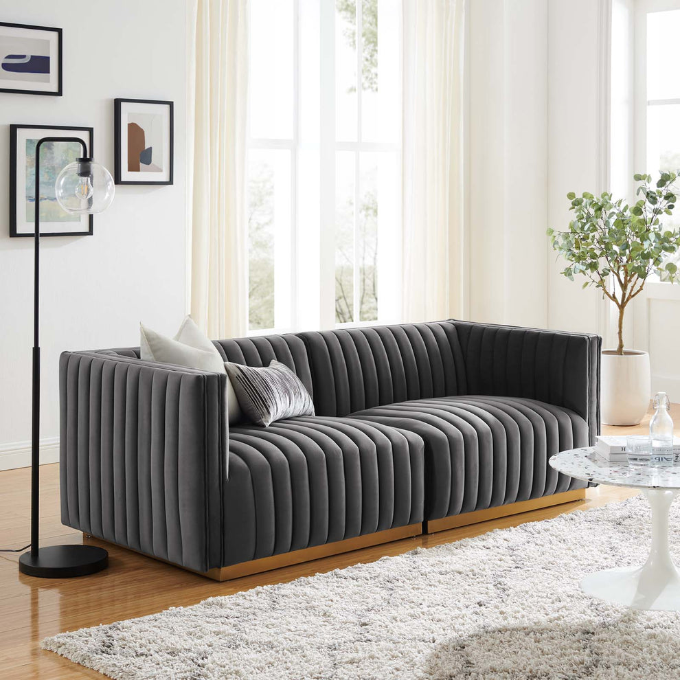 Conjure Channel Tufted Performance Velvet Loveseat By Modway - EEI-5842 | Loveseats | Modishstore - 23