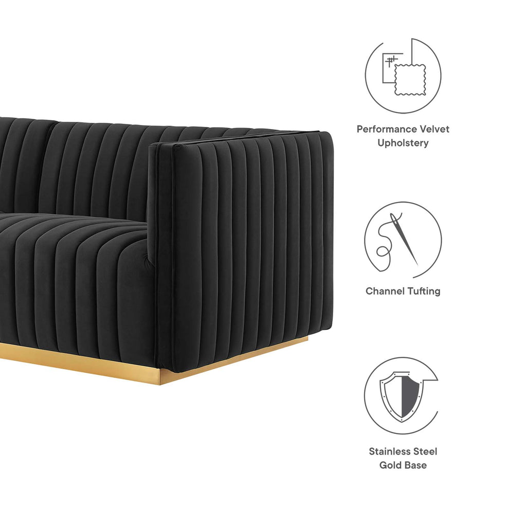 Conjure Channel Tufted Performance Velvet Sofa By Modway - EEI-5843 | Sofas | Modishstore - 5