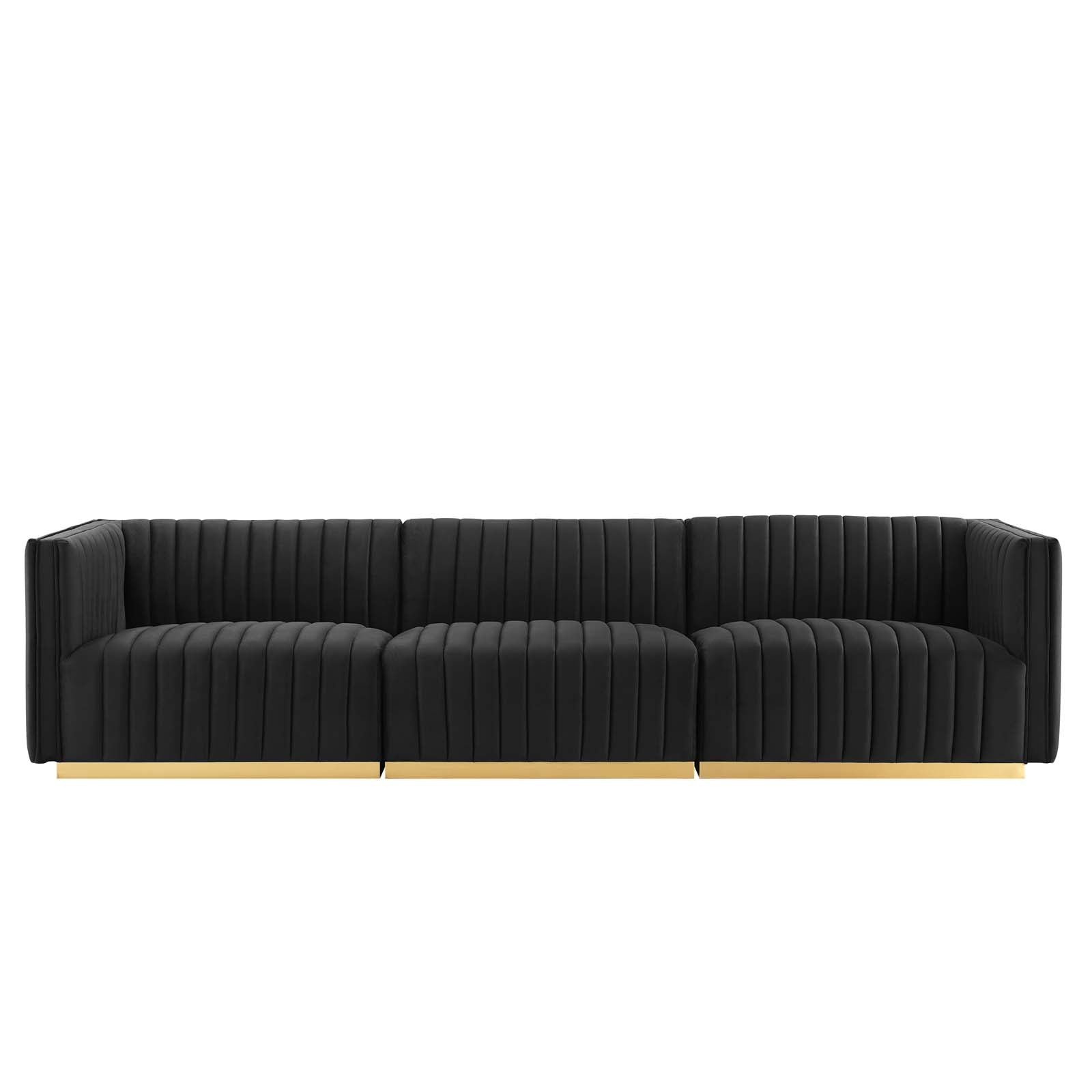 Conjure Channel Tufted Performance Velvet Sofa By Modway - EEI-5843 | Sofas | Modishstore - 7