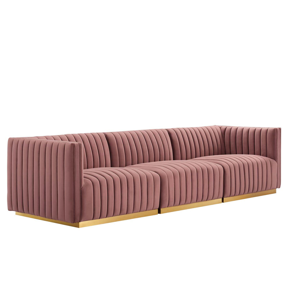 Conjure Channel Tufted Performance Velvet Sofa By Modway - EEI-5843 | Sofas | Modishstore - 14