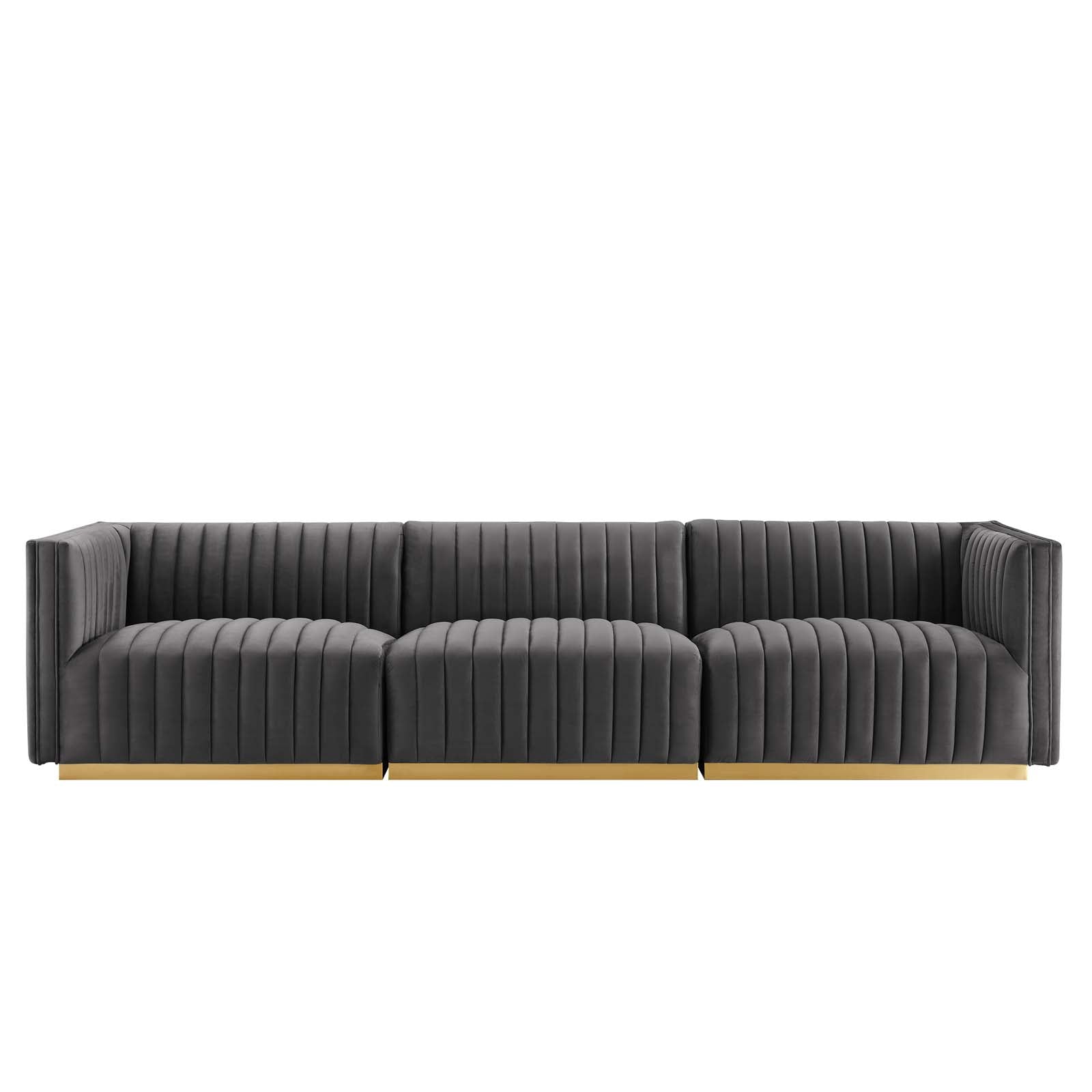 Conjure Channel Tufted Performance Velvet Sofa By Modway - EEI-5843 | Sofas | Modishstore - 33