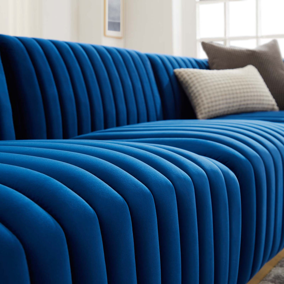 Conjure Channel Tufted Performance Velvet Sofa By Modway - EEI-5843 | Sofas | Modishstore - 44