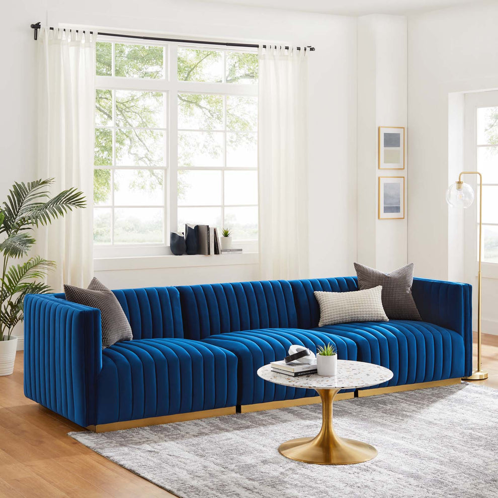 Conjure Channel Tufted Performance Velvet Sofa By Modway - EEI-5843 | Sofas | Modishstore - 45