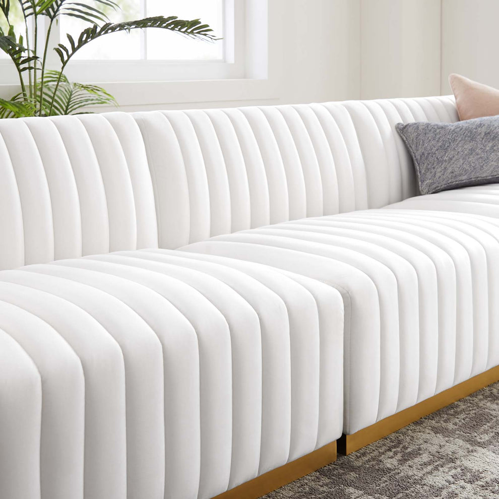 Conjure Channel Tufted Performance Velvet Sofa By Modway - EEI-5843 | Sofas | Modishstore - 57