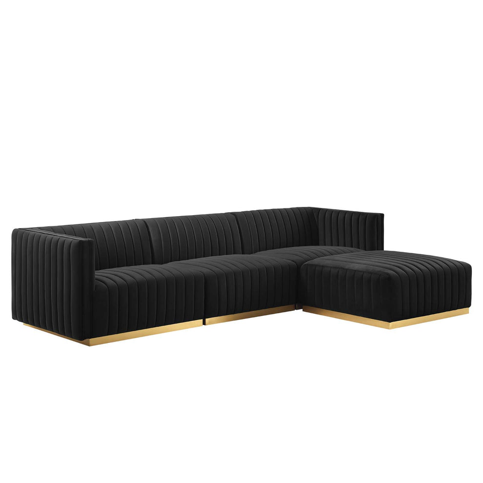 Conjure Channel Tufted Performance Velvet 4-Piece Sectional By Modway - EEI-5844 | Sectional | Modishstore - 2