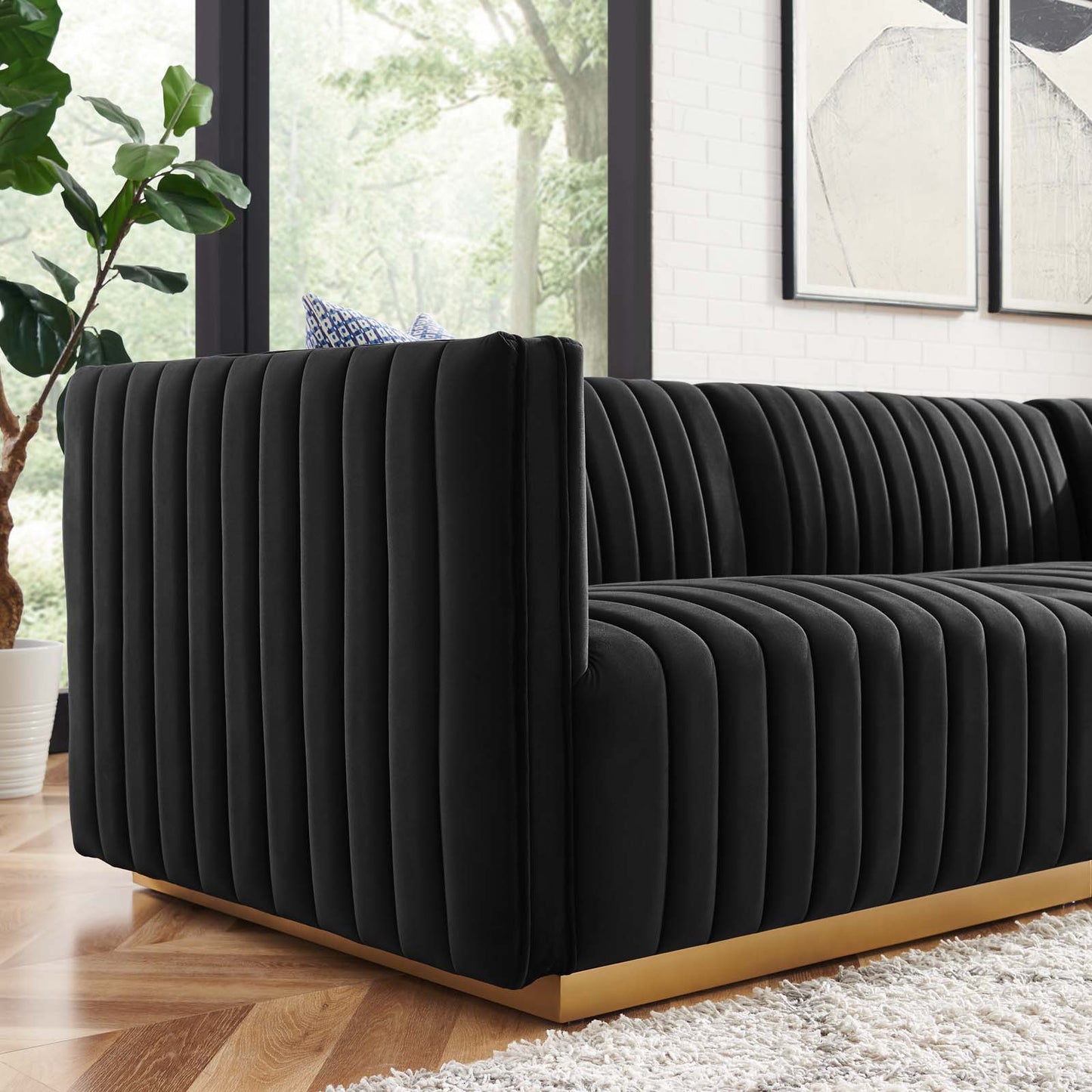 Conjure Channel Tufted Performance Velvet 4-Piece Sectional By Modway - EEI-5844 | Sectional | Modishstore - 9