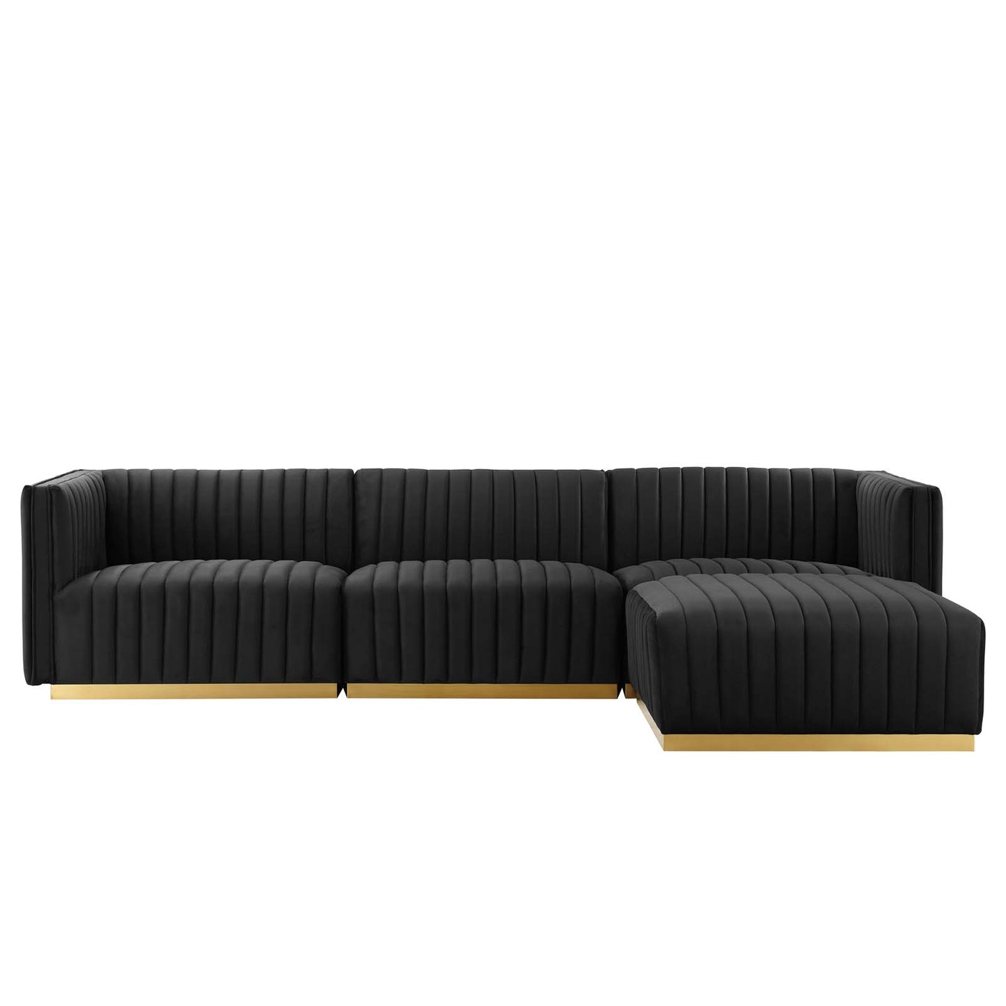 Conjure Channel Tufted Performance Velvet 4-Piece Sectional By Modway - EEI-5844 | Sectional | Modishstore - 10