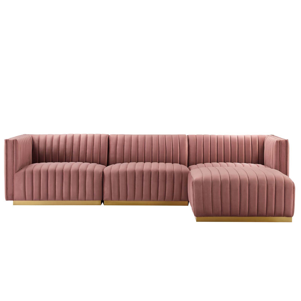 Conjure Channel Tufted Performance Velvet 4-Piece Sectional By Modway - EEI-5844 | Sectional | Modishstore - 26