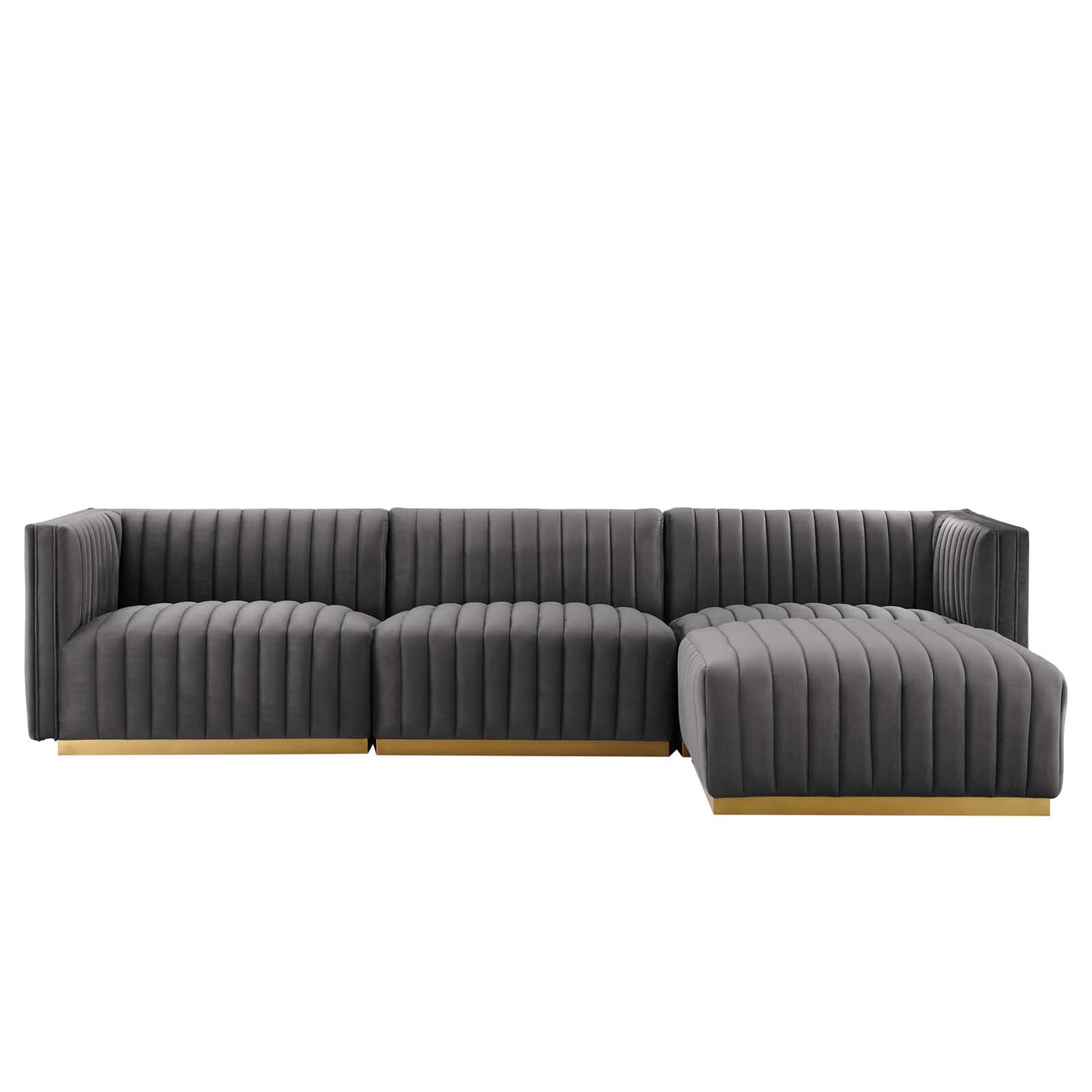 Conjure Channel Tufted Performance Velvet 4-Piece Sectional By Modway - EEI-5844 | Sectional | Modishstore - 42