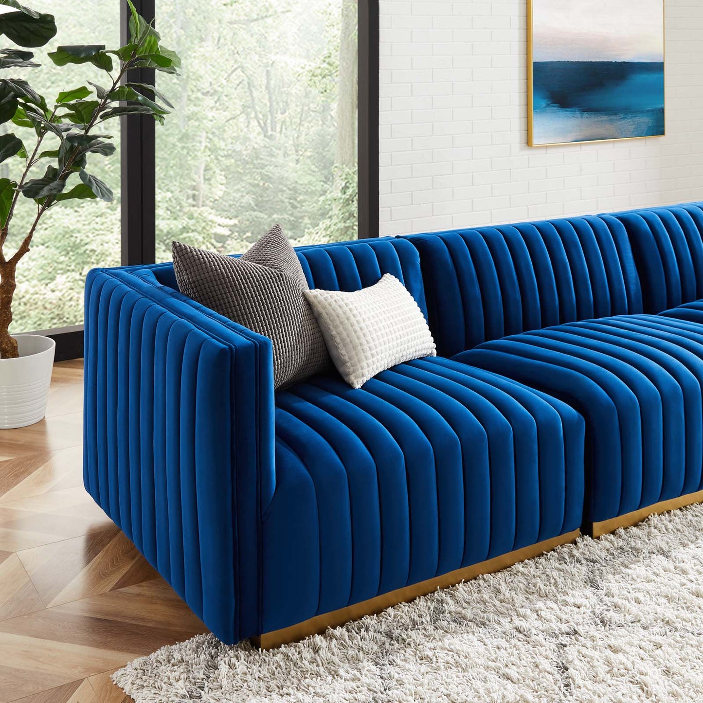 Conjure Channel Tufted Performance Velvet 4-Piece Sectional By Modway - EEI-5844 | Sectional | Modishstore - 56