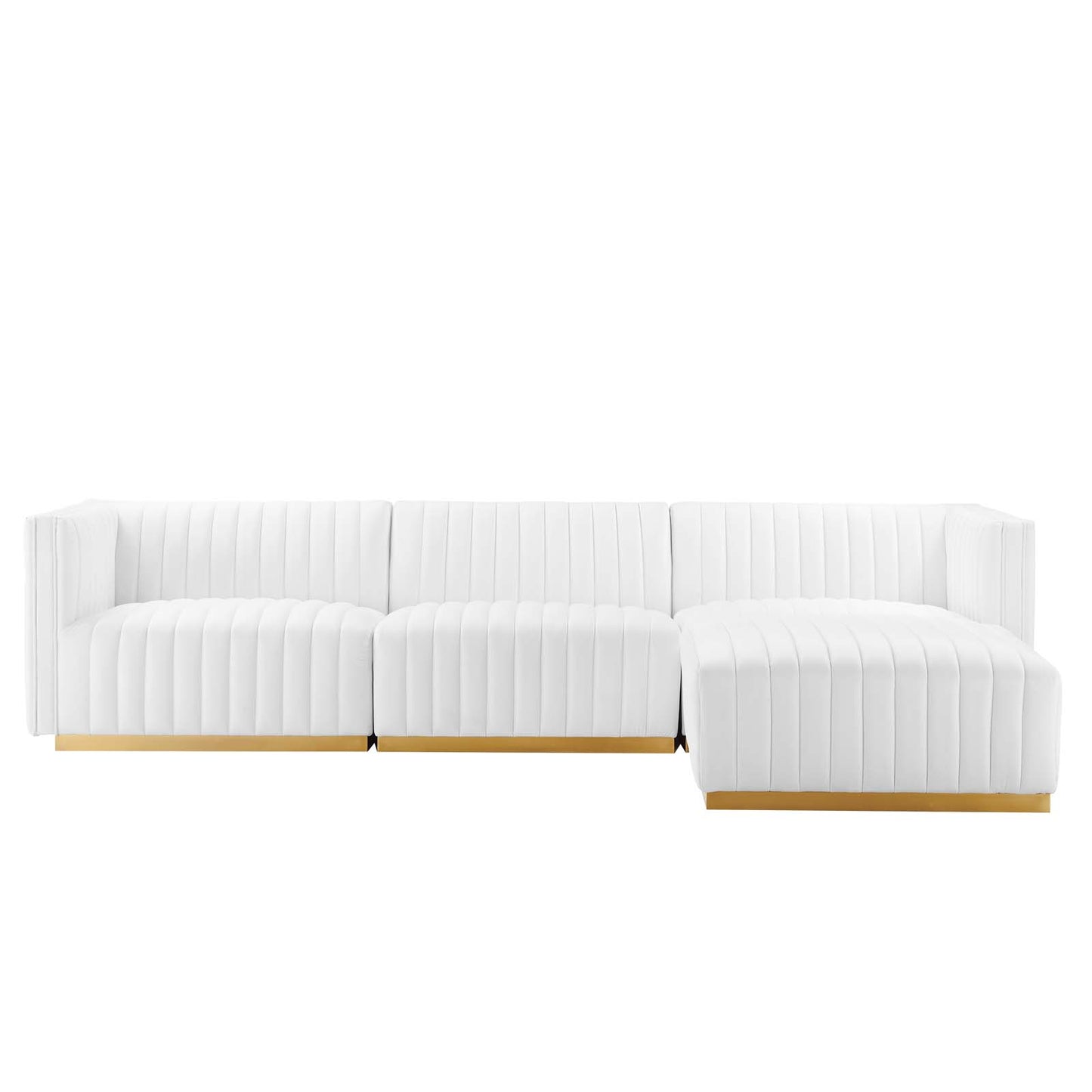 Conjure Channel Tufted Performance Velvet 4-Piece Sectional By Modway - EEI-5844 | Sectional | Modishstore - 74