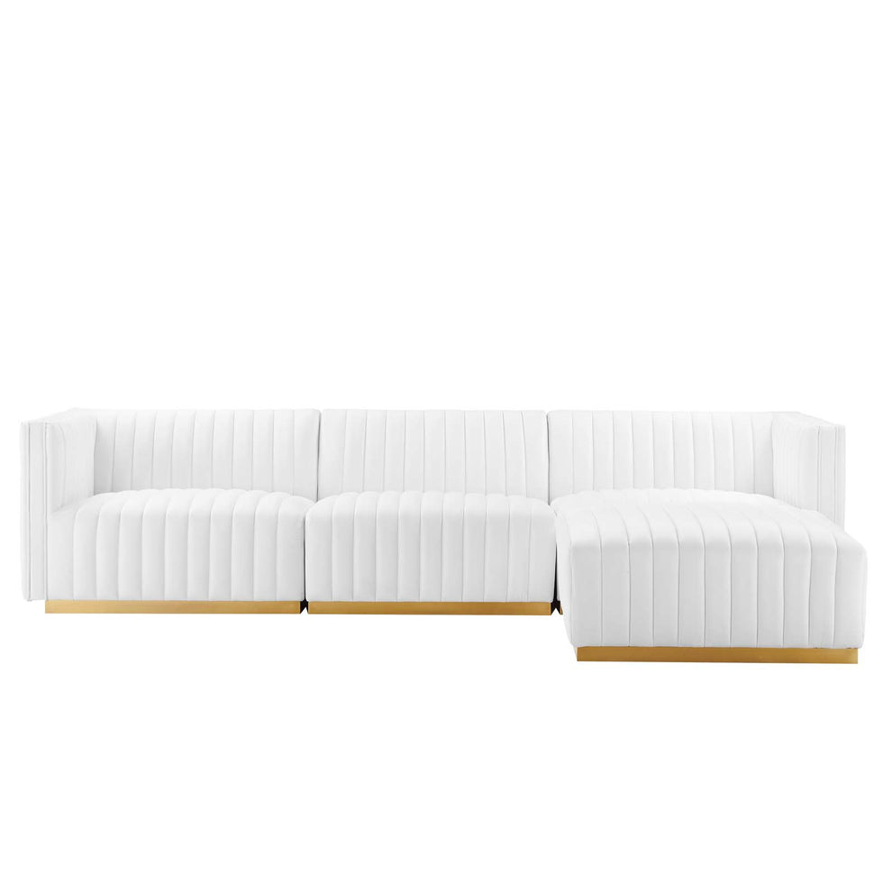 Conjure Channel Tufted Performance Velvet 4-Piece Sectional By Modway - EEI-5844 | Sectional | Modishstore - 74