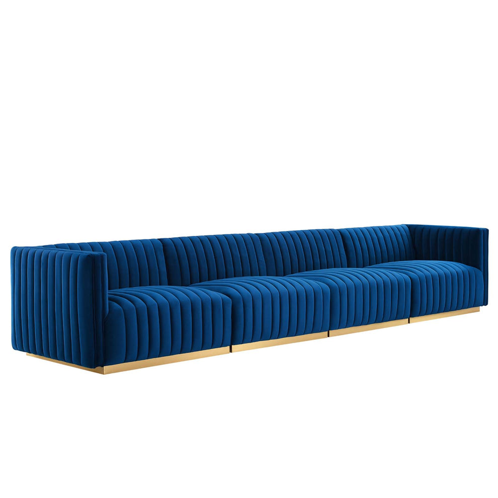 Conjure Channel Tufted Performance Velvet 4-Piece Sofa By Modway - EEI-5845 | Sofas | Modishstore - 40
