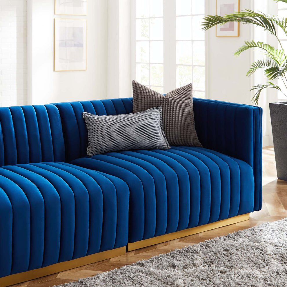 Conjure Channel Tufted Performance Velvet 4-Piece Sofa By Modway - EEI-5845 | Sofas | Modishstore - 44