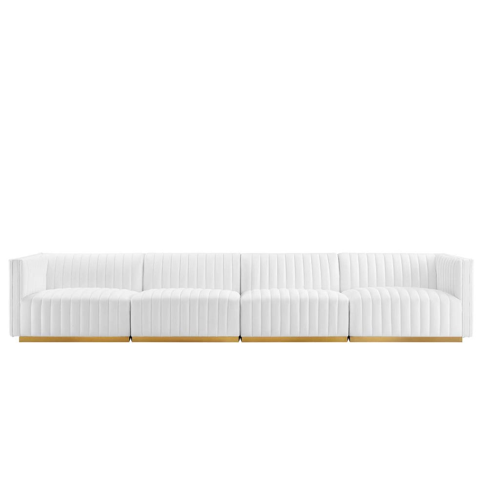 Conjure Channel Tufted Performance Velvet 4-Piece Sofa By Modway - EEI-5845 | Sofas | Modishstore - 59