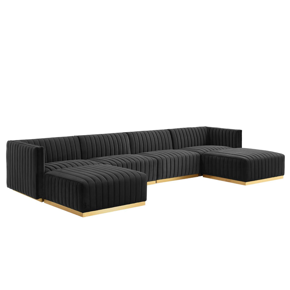 Conjure Channel Tufted Performance Velvet 6-Piece Sectional By Modway - EEI-5846 | Sectional | Modishstore - 2