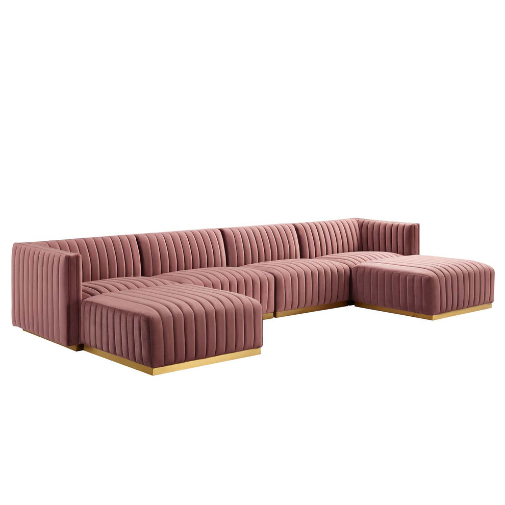 Conjure Channel Tufted Performance Velvet 6-Piece Sectional By Modway - EEI-5846 | Sectional | Modishstore - 17