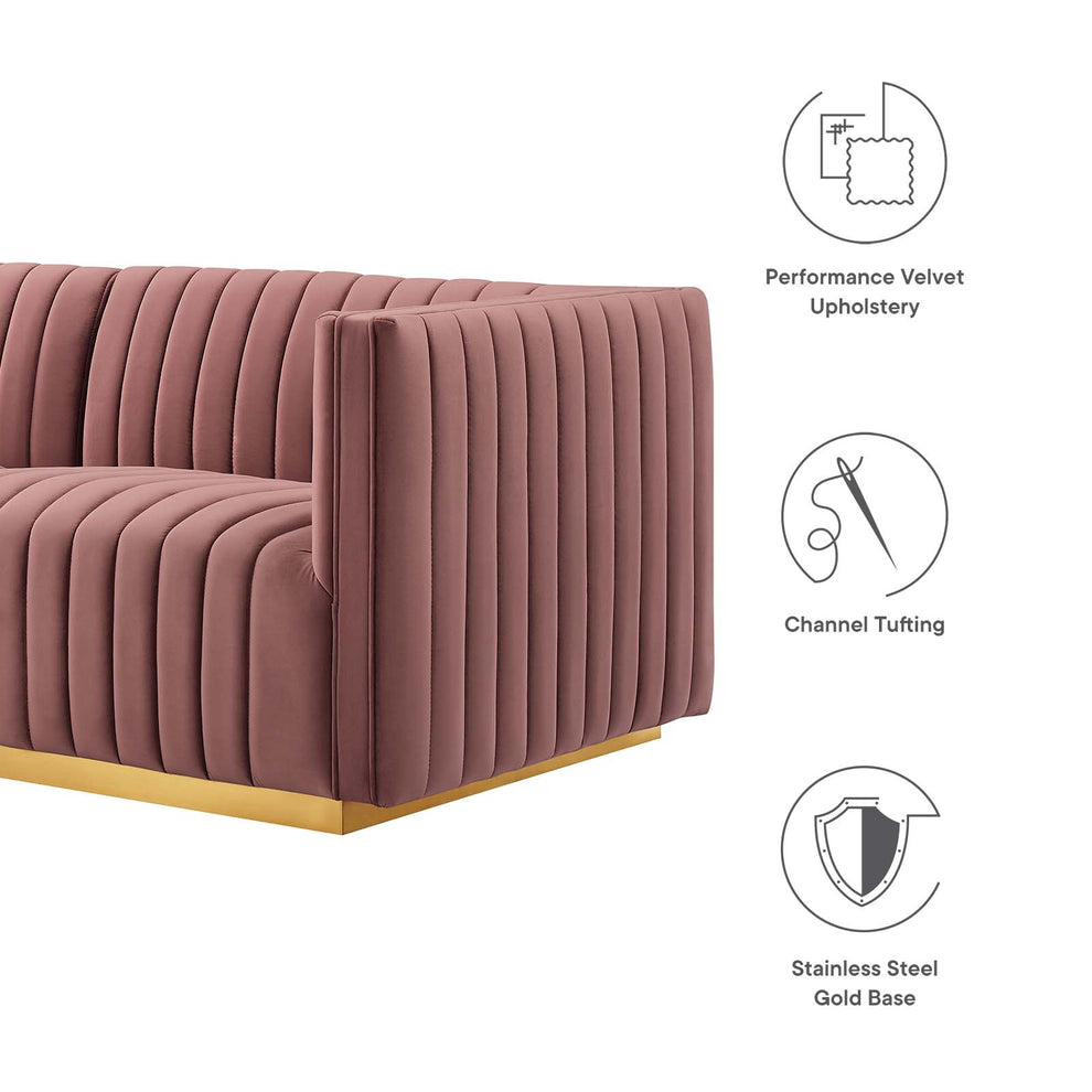 Conjure Channel Tufted Performance Velvet 6-Piece Sectional By Modway - EEI-5846 | Sectional | Modishstore - 23