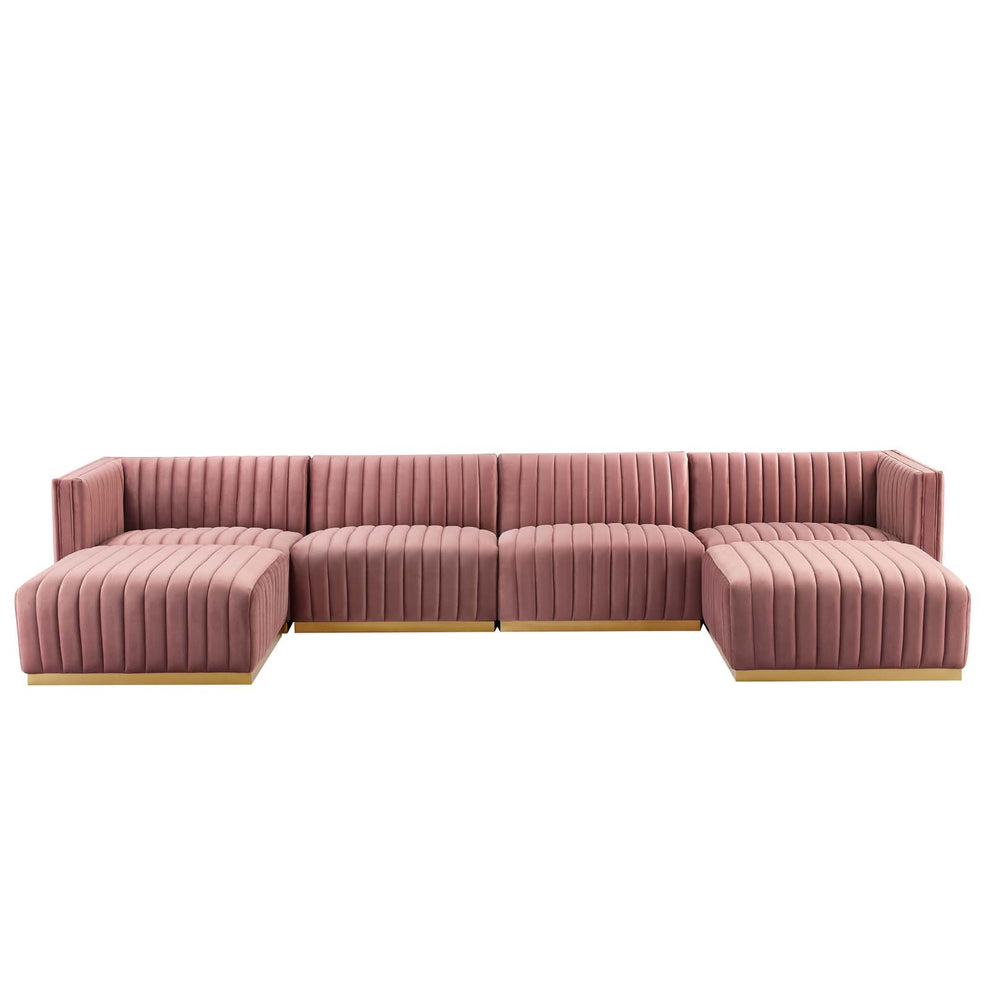 Conjure Channel Tufted Performance Velvet 6-Piece Sectional By Modway - EEI-5846 | Sectional | Modishstore - 26