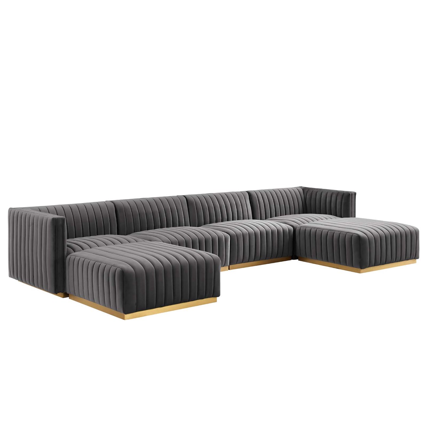 Conjure Channel Tufted Performance Velvet 6-Piece Sectional By Modway - EEI-5846 | Sectional | Modishstore - 33