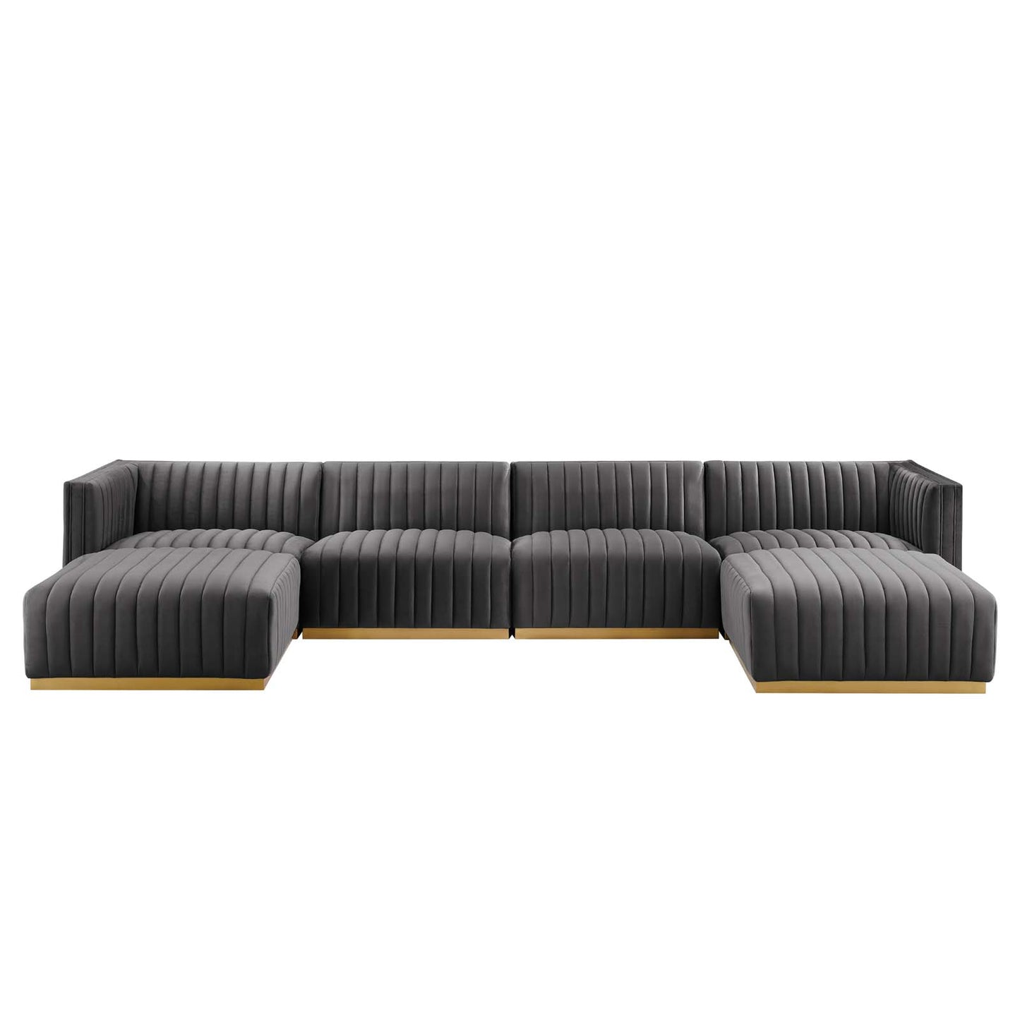 Conjure Channel Tufted Performance Velvet 6-Piece Sectional By Modway - EEI-5846 | Sectional | Modishstore - 42