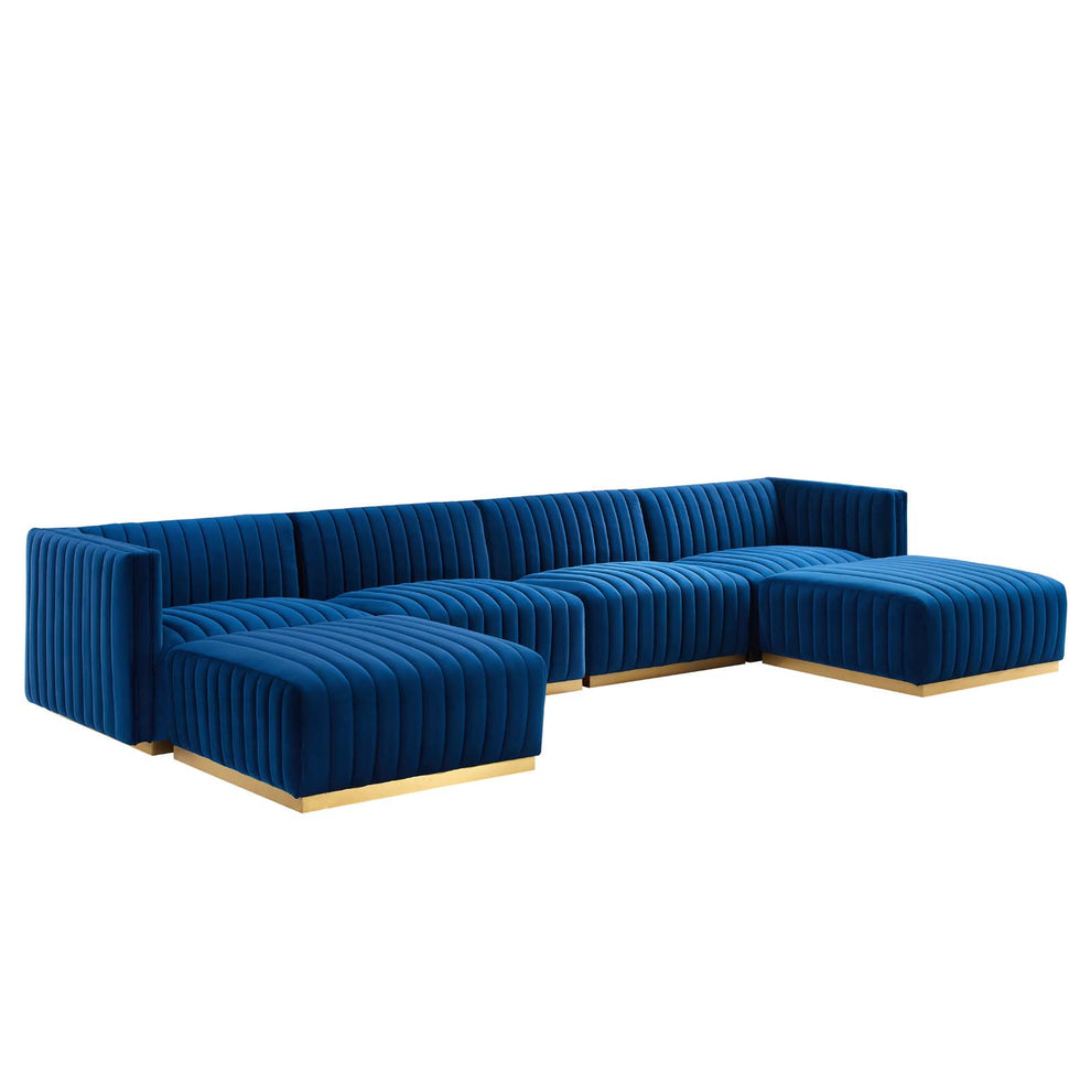 Conjure Channel Tufted Performance Velvet 6-Piece Sectional By Modway - EEI-5846 | Sectional | Modishstore - 49