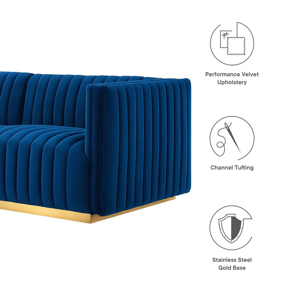 Conjure Channel Tufted Performance Velvet 6-Piece Sectional By Modway - EEI-5846 | Sectional | Modishstore - 55