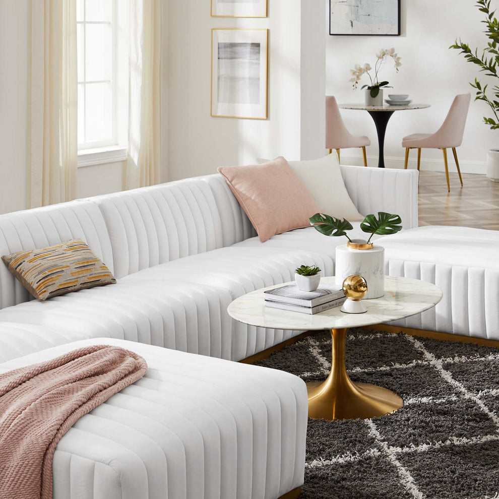Conjure Channel Tufted Performance Velvet 6-Piece Sectional By Modway - EEI-5846 | Sectional | Modishstore - 72